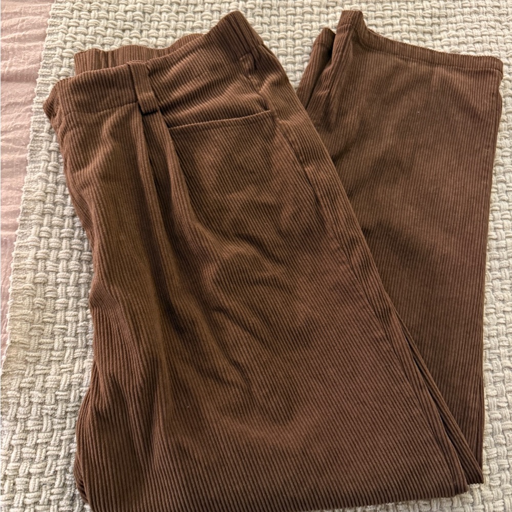 Brown Corduroy Women's Pants - Picture 2 of 3
